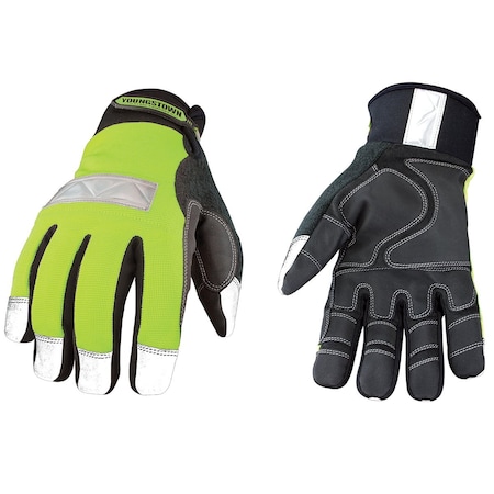 Youngstown Youngstown Safety Enhanced Visibility Lime Winter Hi-Vis Gloves, PR 08-3710-10-S